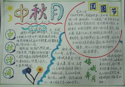 中秋节手抄报图片素材